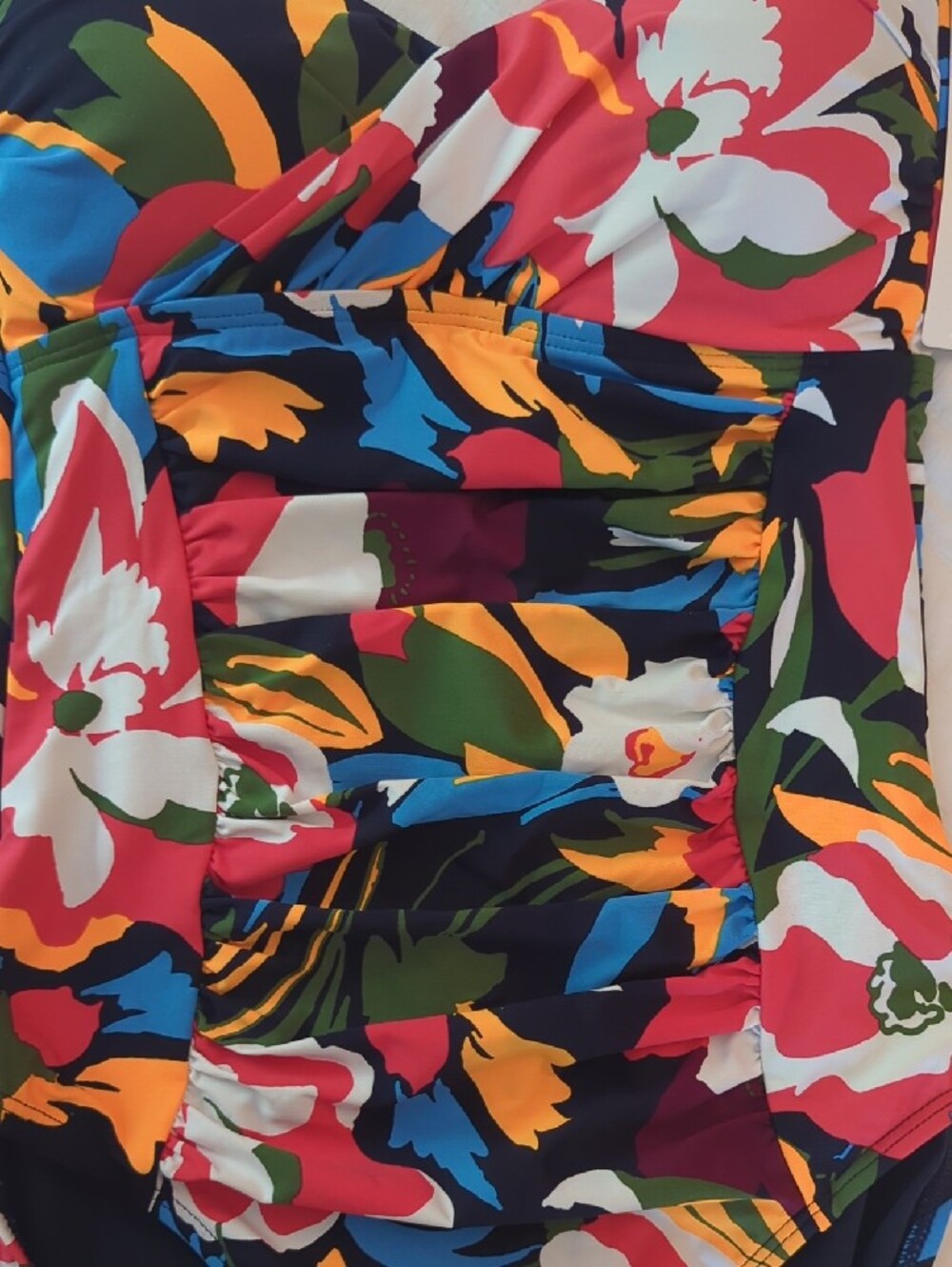 NWT- Anne Cole Black Multicolor Floral One-Piece Swimsuit - Picture 6 of 6